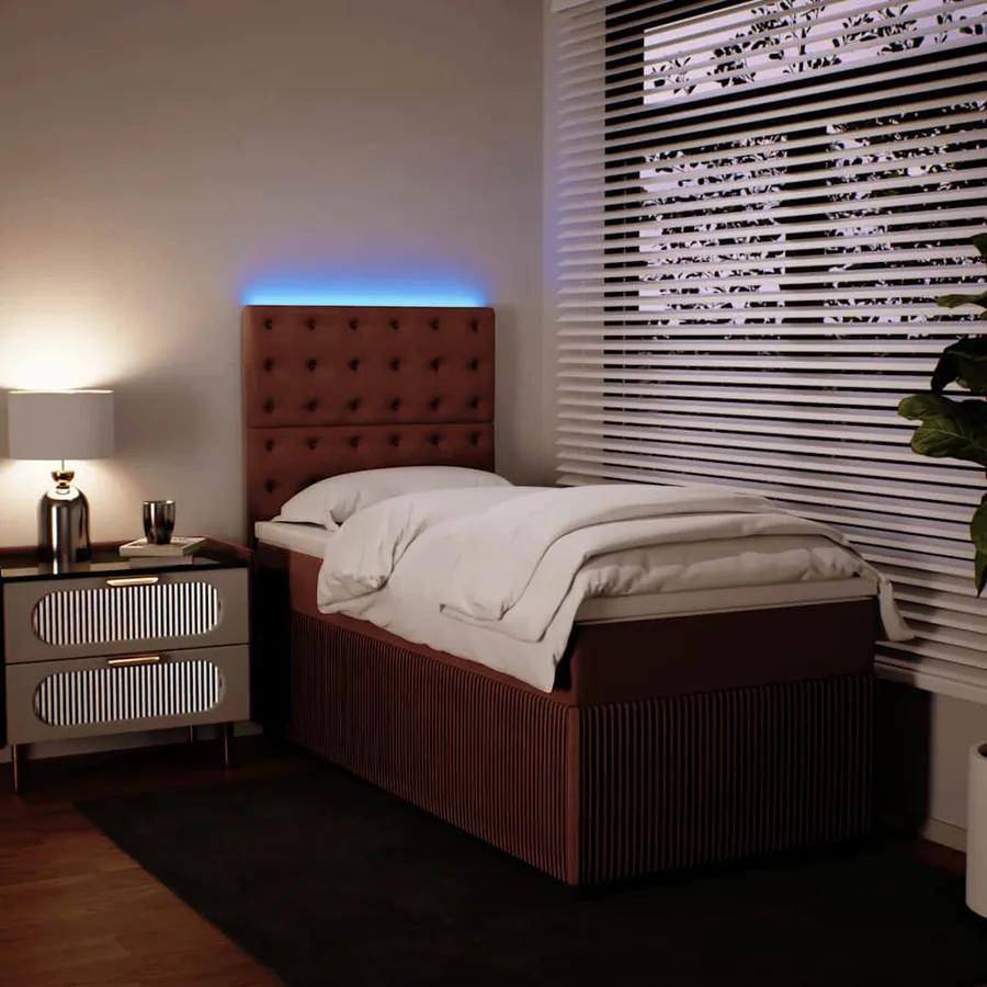 Sommier à lattes de lit avec matelas Rose 90x190 cm Velours - 4