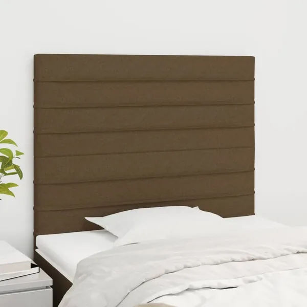 Tête de lit marron foncé 80x5x118/128 cm Tissu