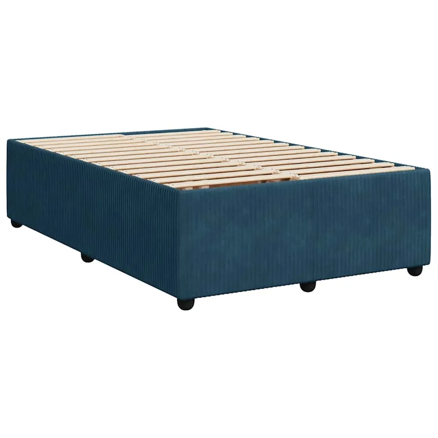 Sommier à lattes de lit et matelas bleu 120x190 cm velours - 10