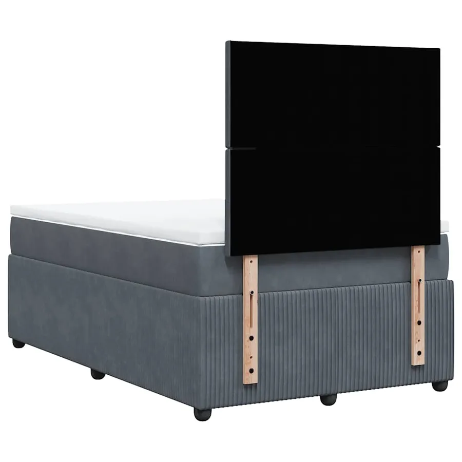 Sommier à lattes de lit et matelas Gris foncé 120x200cm Velours - 6