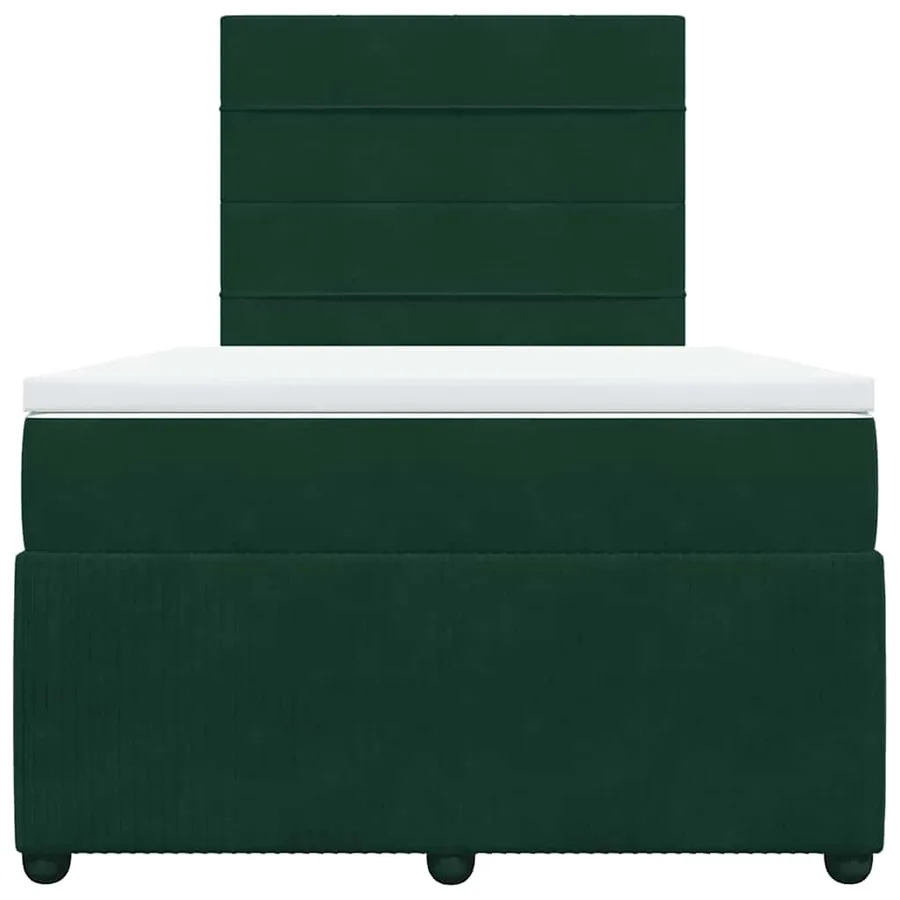 Sommier à lattes de lit et matelas Vert foncé 120x200cm Velours - 4