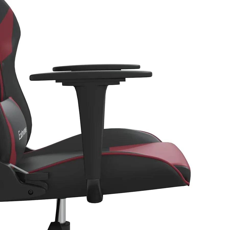 Chaise de jeu Noir et rouge bordeaux Similicuir - 10