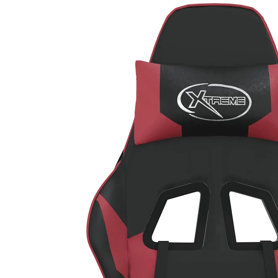 Chaise de jeu Noir et rouge bordeaux Similicuir - 11