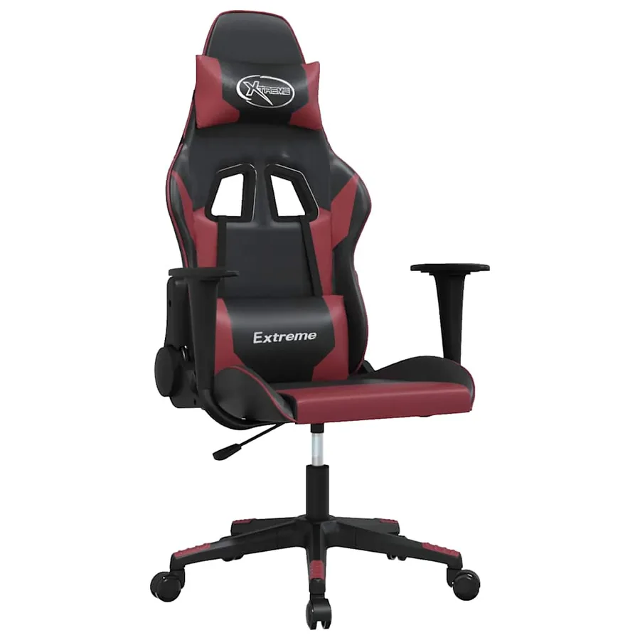 Chaise de jeu Noir et rouge bordeaux Similicuir - 2
