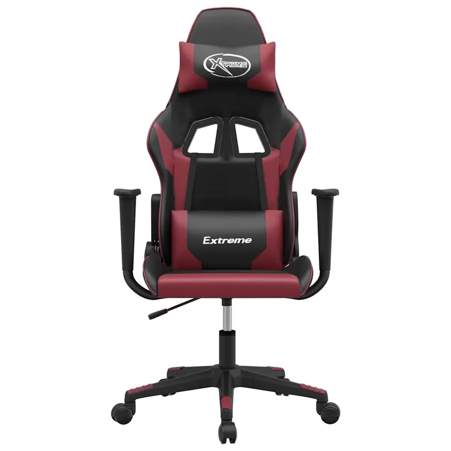 Chaise de jeu Noir et rouge bordeaux Similicuir - 3