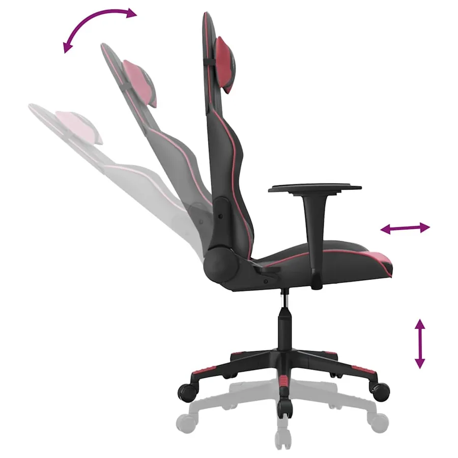 Chaise de jeu Noir et rouge bordeaux Similicuir - 6