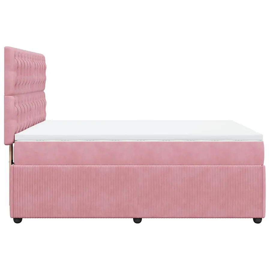 Sommier à lattes de lit avec matelas Rose 140x190 cm Velours - 5