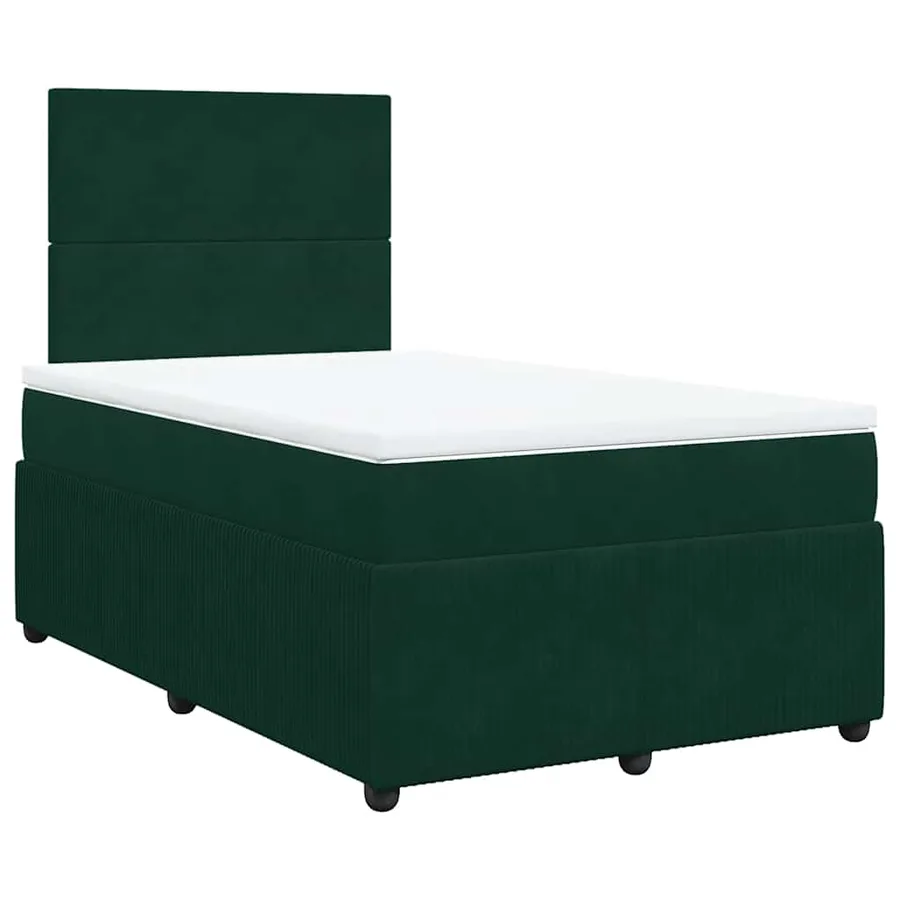 Sommier à lattes de lit et matelas Vert foncé 120x200cm Velours - 2