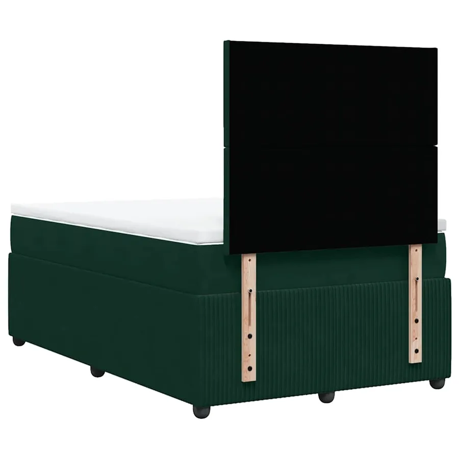 Sommier à lattes de lit et matelas Vert foncé 120x200cm Velours - 6