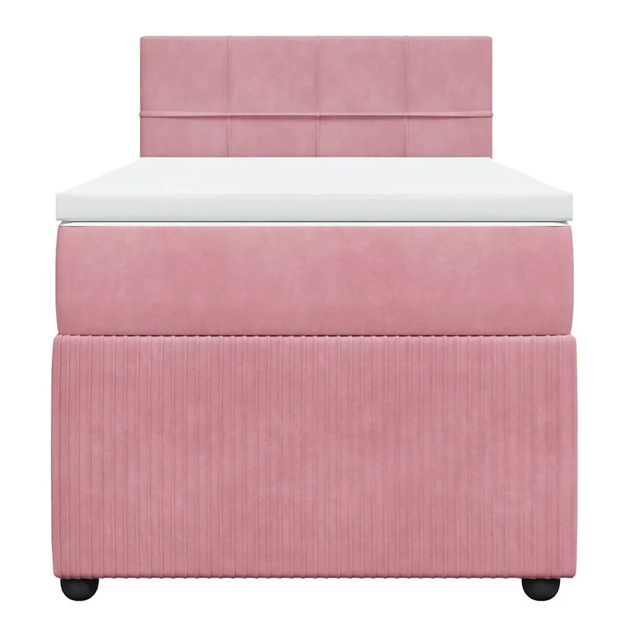 Sommier à lattes de lit avec matelas Rose 90x200 cm Velours - 4