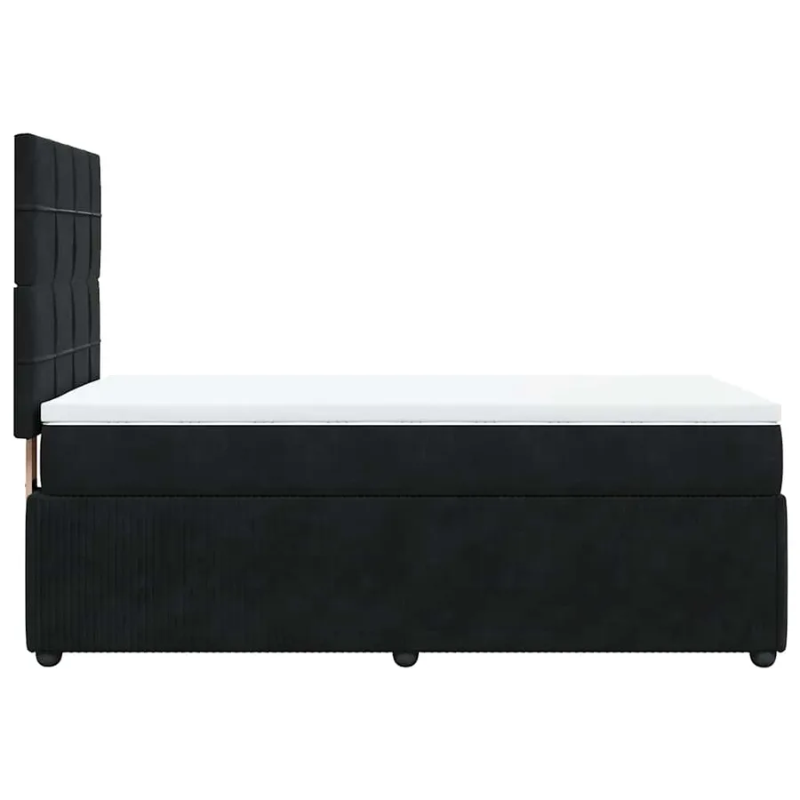 Sommier à lattes de lit avec matelas Noir 90x200 cm Velours - 5