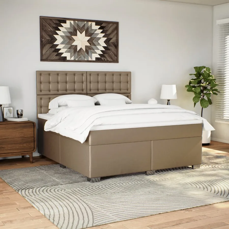 Sommier à lattes de lit avec matelas Cappuccino 180x200 cm - 3