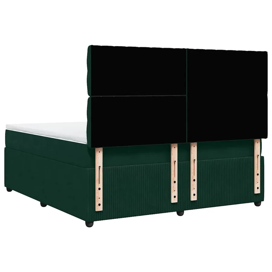 Sommier à lattes de lit et matelas Vert foncé 180x200cm Velours - 6