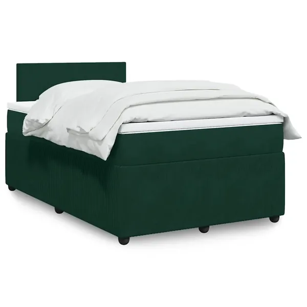 Sommier à lattes de lit avec matelas vert foncé 120x190 cm