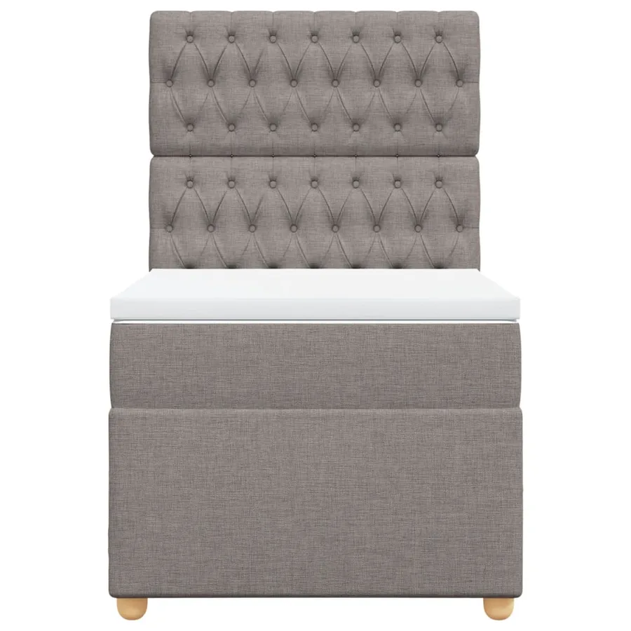 Sommier à lattes de lit avec matelas Taupe 80x200 cm Tissu - 4