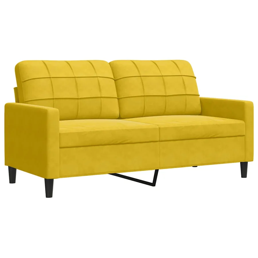 Ensemble de canapés 4 pcs avec coussins Jaune Velours - 5