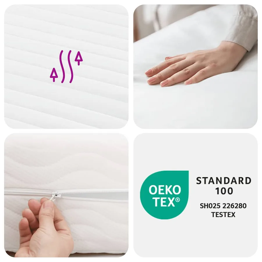 Matelas en mousse blanc 200x220 cm dureté H2 H3 - 8