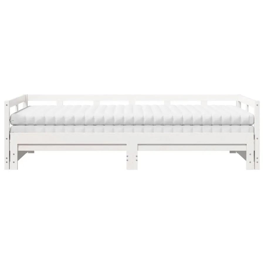 Lit de jour et lit gigogne et matelas 90x200 cm bois pin massif - 4