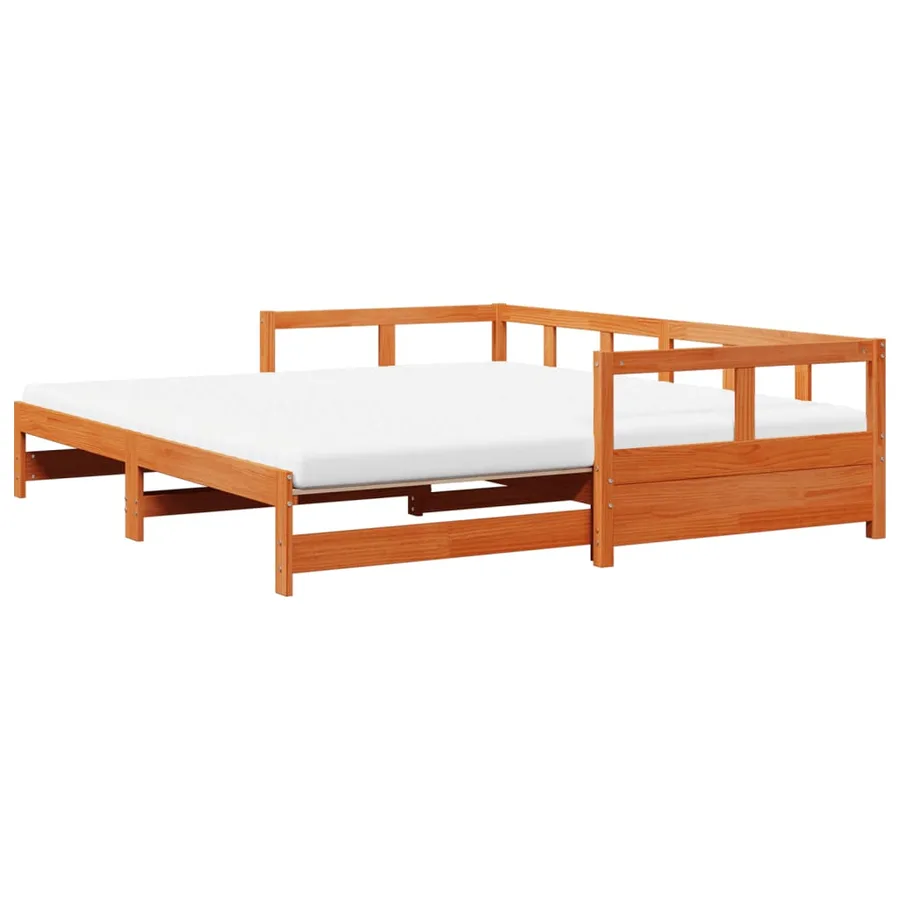 Lit de jour et lit gigogne et matelas 80x200 cm bois pin massif - 7