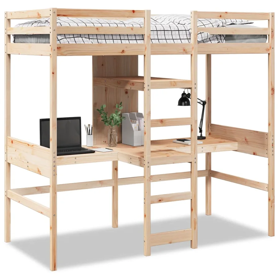 Cadre de lit superposé sans matelas 75x190cm bois de pin massif - 2