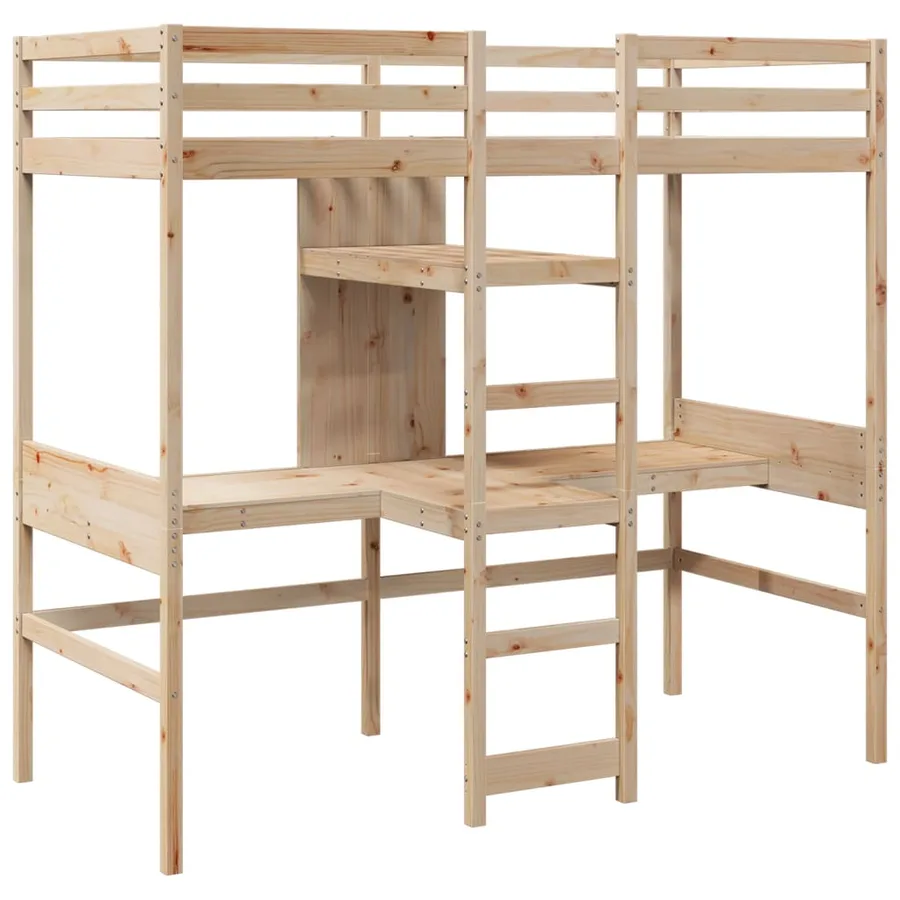 Cadre de lit superposé sans matelas 75x190cm bois de pin massif - 3