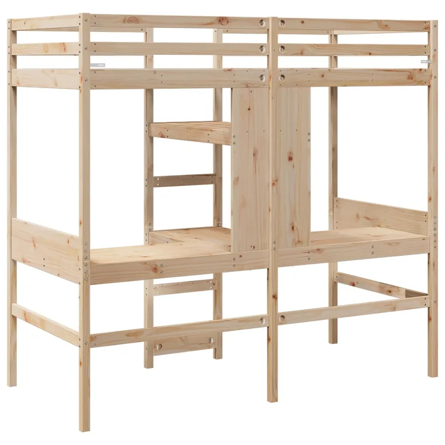 Cadre de lit superposé sans matelas 75x190cm bois de pin massif - 7
