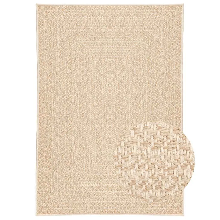 Tapis ZIZUR beige 120x170 cm aspect de jute intérieur extérieur - 4