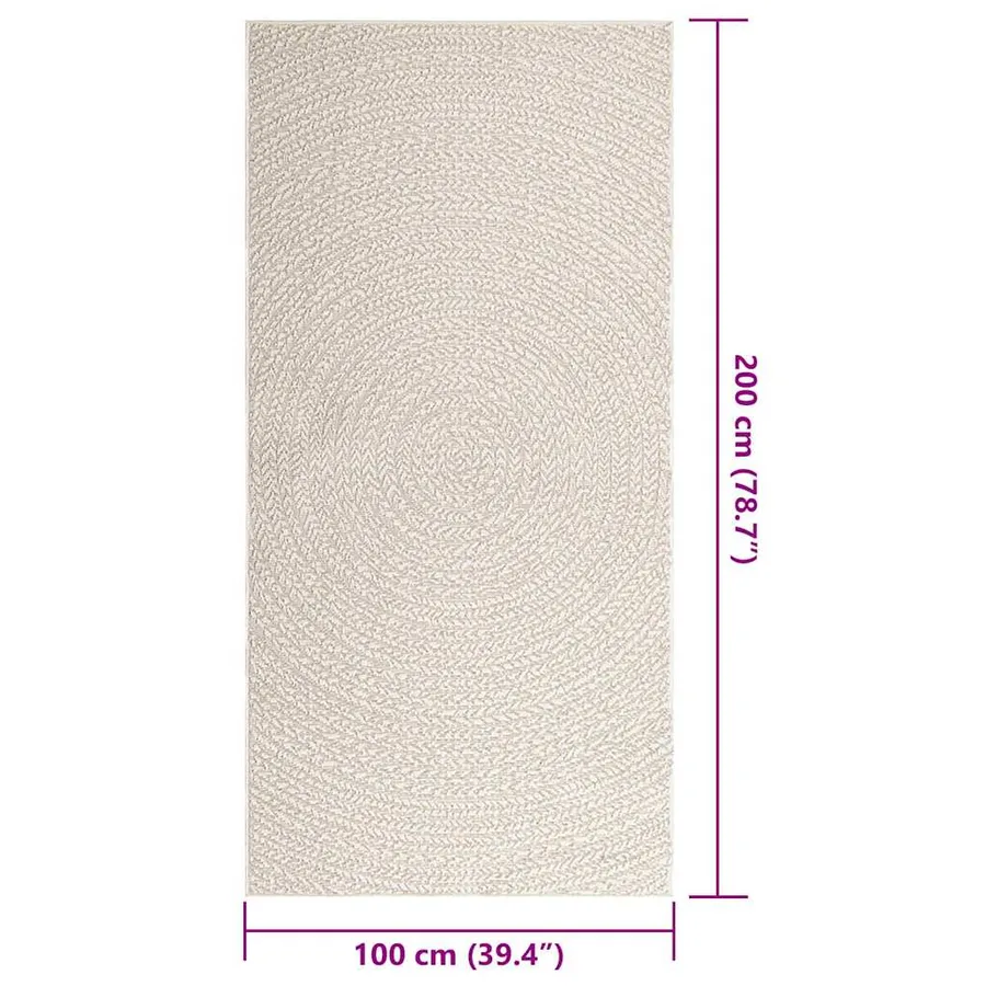 Tapis ZIZUR crème 100x200 cm aspect de jute intérieur extérieur - 9