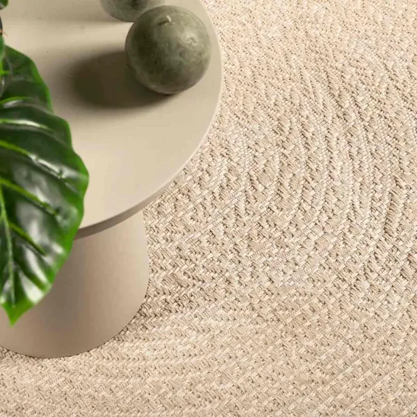 Tapis ZIZUR beige 200x200 cm aspect de jute intérieur extérieur