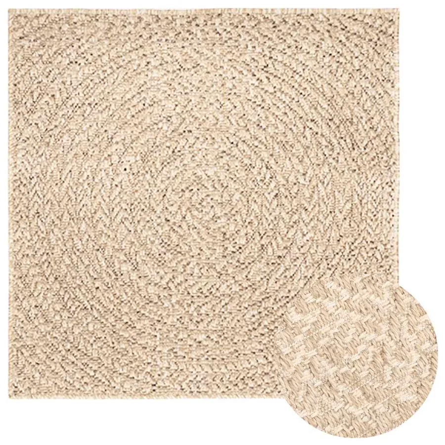 Tapis ZIZUR beige 200x200 cm aspect de jute intérieur extérieur - 3