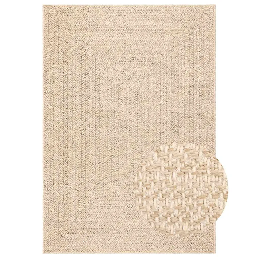 Tapis ZIZUR beige 160x230 cm aspect de jute intérieur extérieur - 3