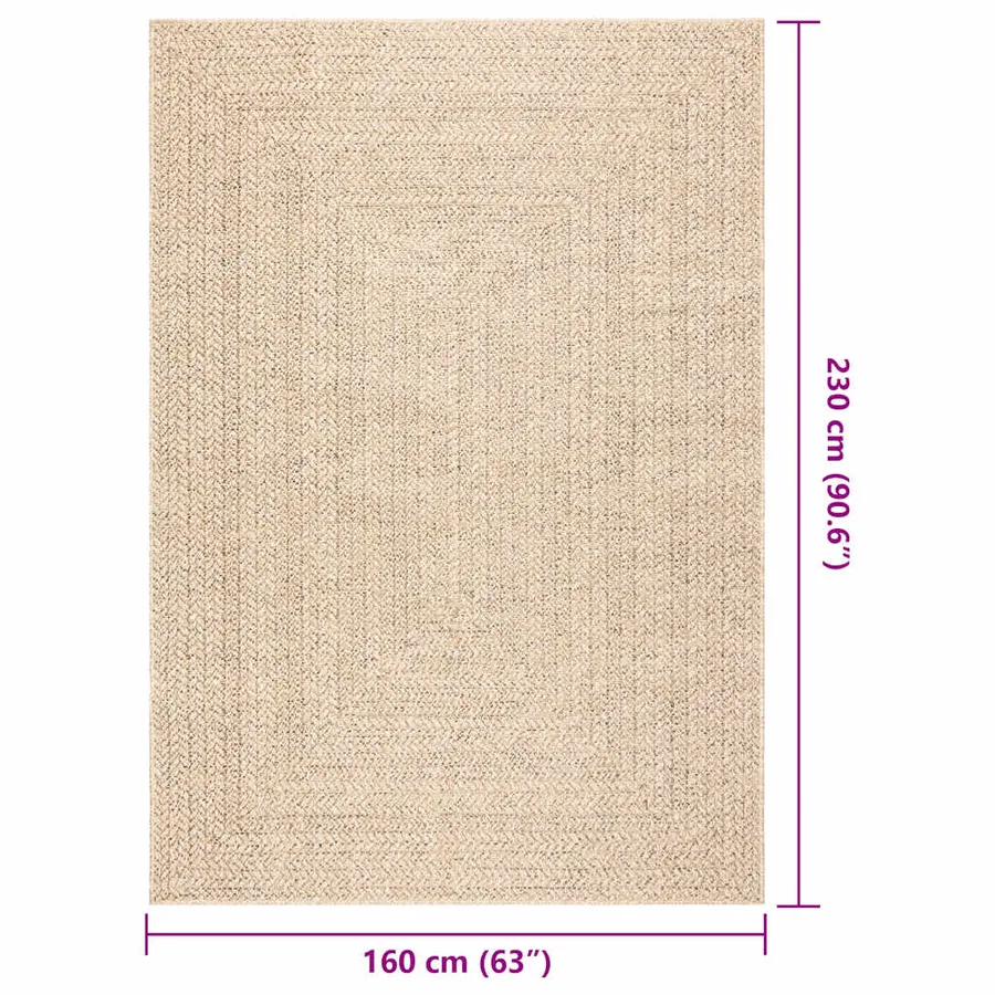 Tapis ZIZUR beige 160x230 cm aspect de jute intérieur extérieur - 7