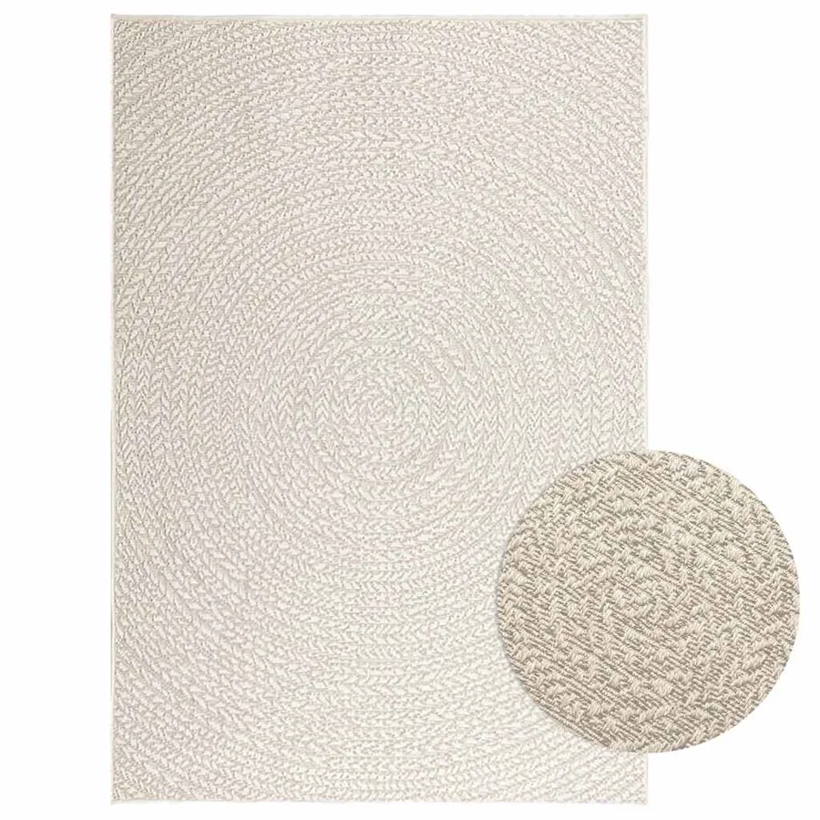 Tapis ZIZUR crème 120x170 cm aspect de jute intérieur extérieur