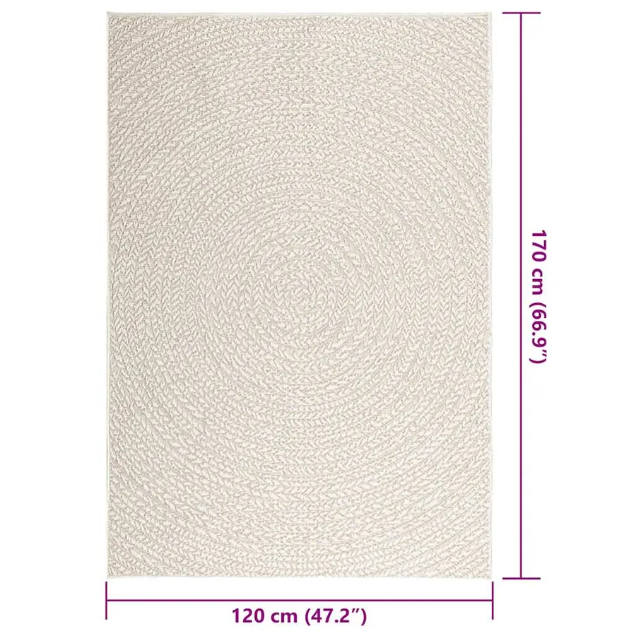 Tapis ZIZUR crème 120x170 cm aspect de jute intérieur extérieur - 9