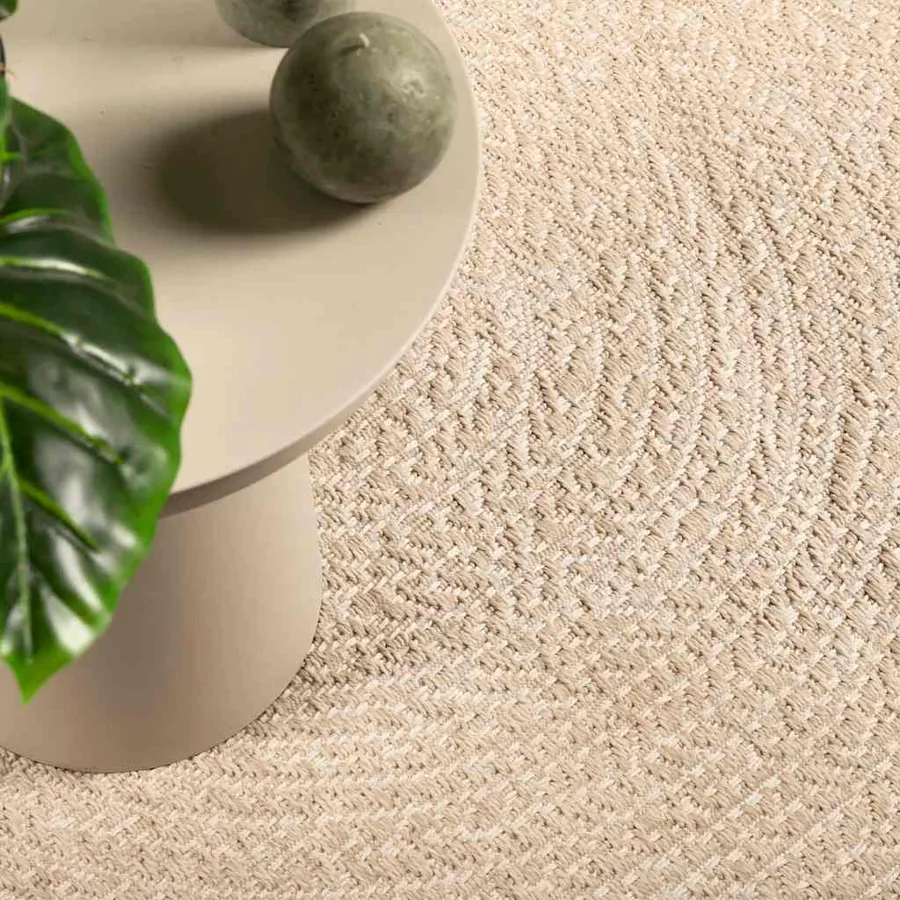 Tapis ZIZUR beige 120x120 cm aspect de jute intérieur extérieur