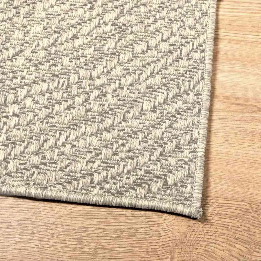 Tapis ZIZUR crème 200x200 cm aspect de jute intérieur extérieur - 8