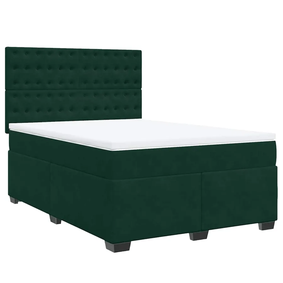 Sommier à lattes de lit et matelas Vert foncé 160x200cm Velours - 2