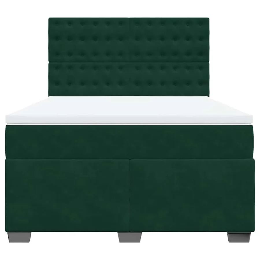 Sommier à lattes de lit et matelas Vert foncé 160x200cm Velours - 4