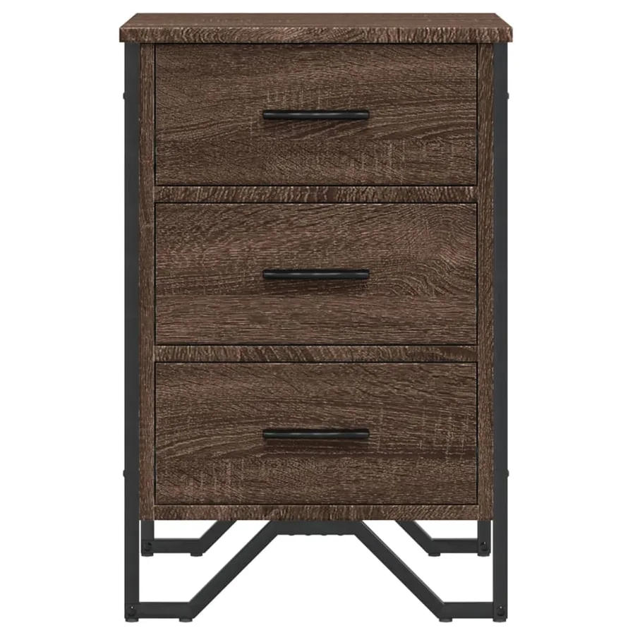 Table de chevet chêne marron 40x41x60 cm bois d'ingénierie - 5
