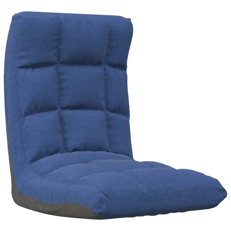 Chaise pliable de sol Bleu Tissu - 2