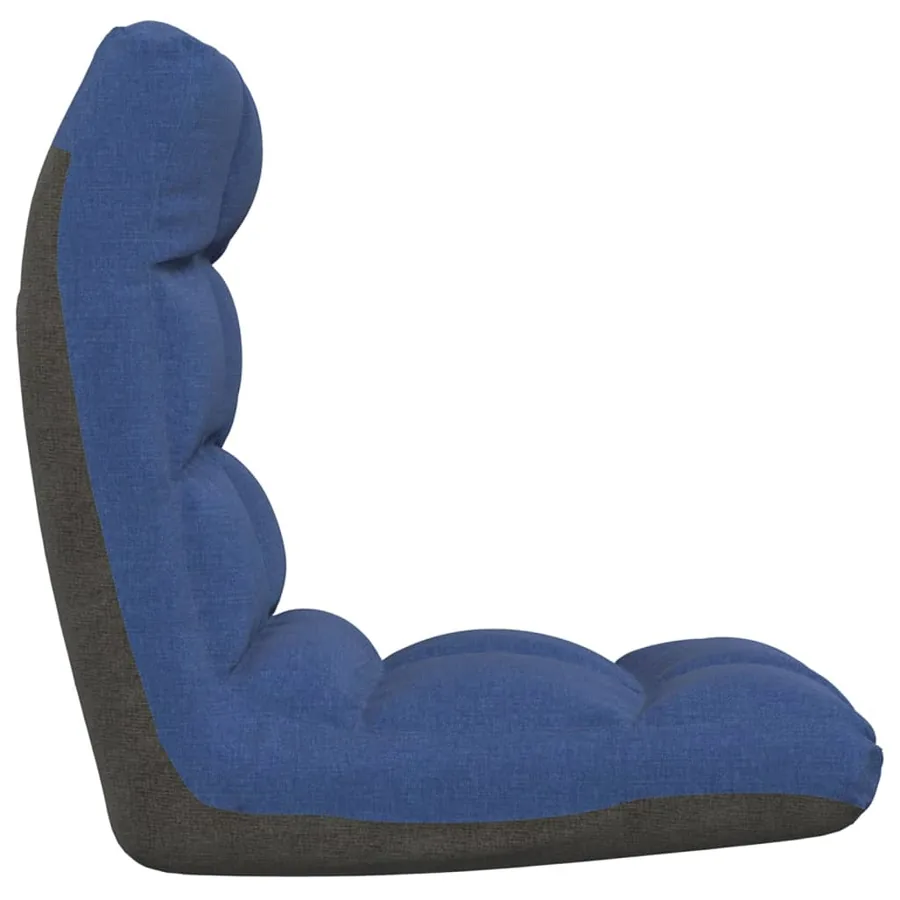 Chaise pliable de sol Bleu Tissu - 4