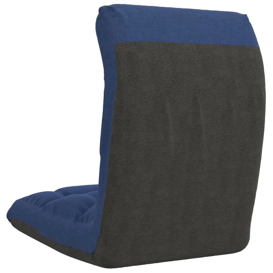 Chaise pliable de sol Bleu Tissu - 5