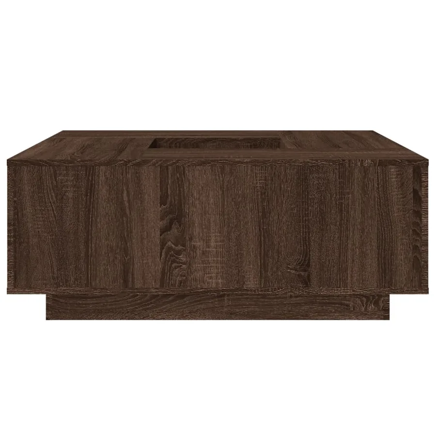 Table basse chêne marron 100x100x40 cm bois d'ingénierie - 5