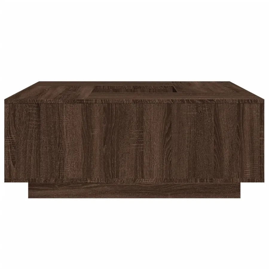 Table basse chêne marron 100x100x40 cm bois d'ingénierie - 6
