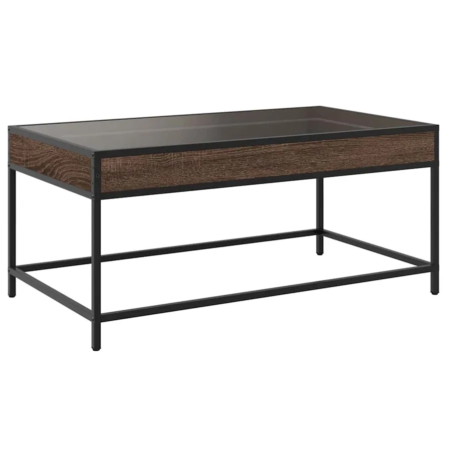 Table basse avec LED Infinity chêne marron 90x50x41 cm - 8