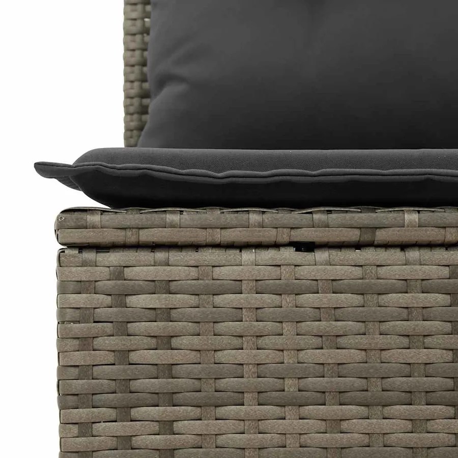 Banc inclinable de jardin avec coussins gris résine tressée - 8