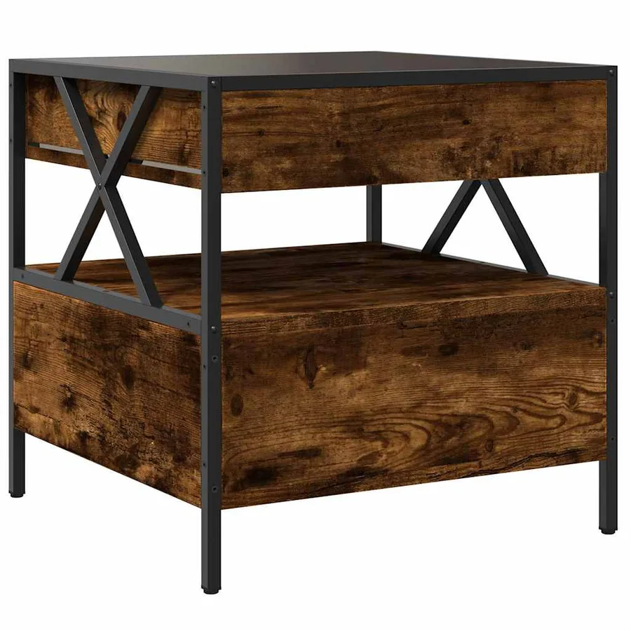 Table basse avec LED Infinity chêne fumé 50x50x51 cm - 9