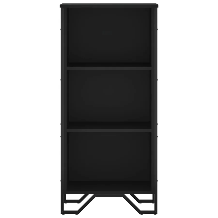 Bibliothèque noir 50x31x106 cm bois d'ingénierie - 4
