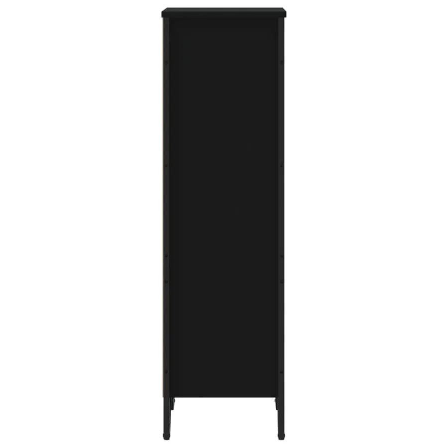 Bibliothèque noir 50x31x106 cm bois d'ingénierie - 5