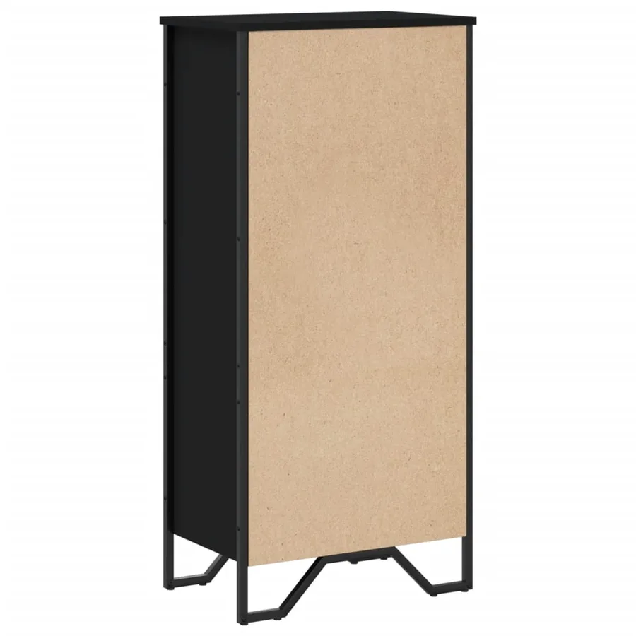 Bibliothèque noir 50x31x106 cm bois d'ingénierie - 6